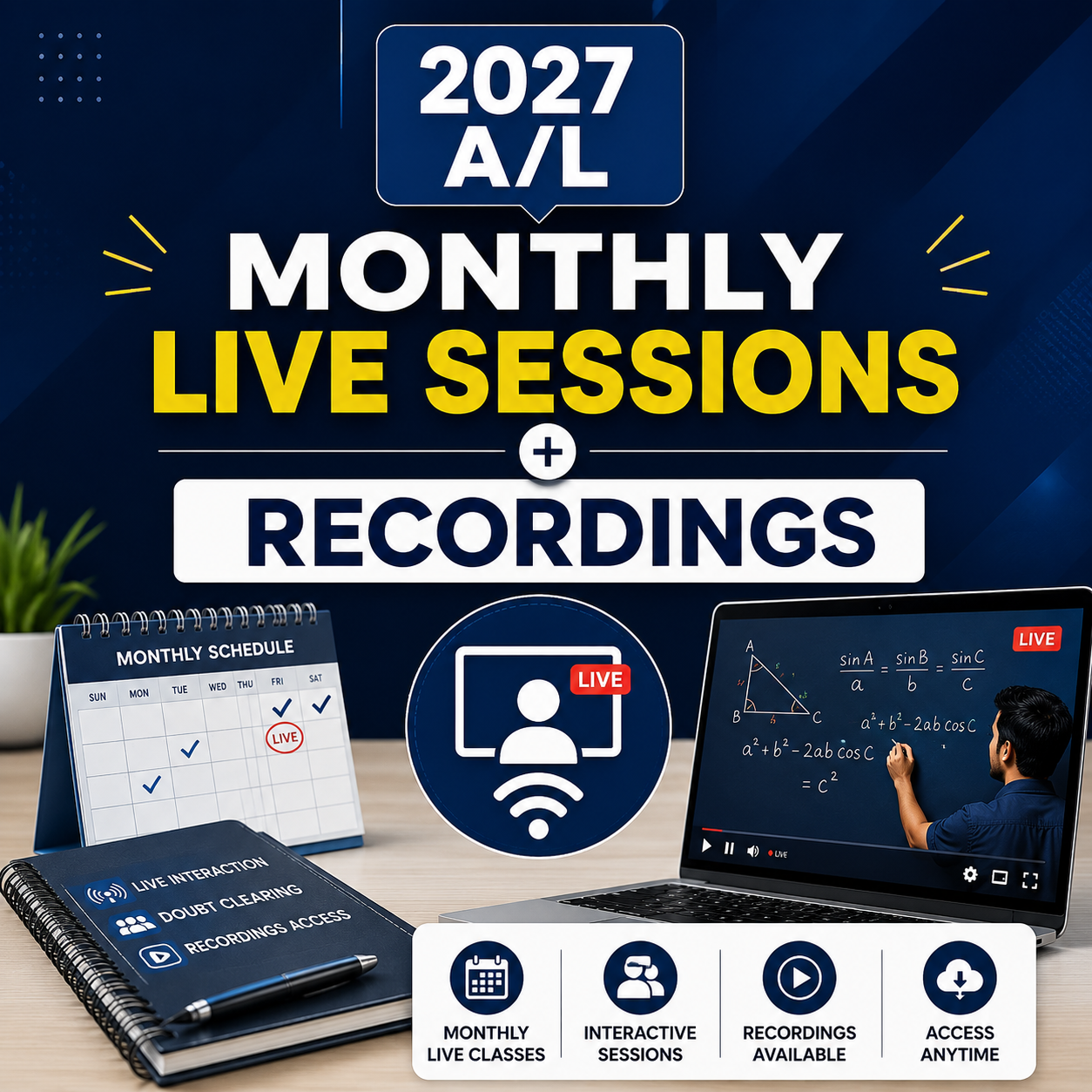 2027 A/L ENROLL FOR MONTHLY LIVE SESSIONS + RECORDINGS