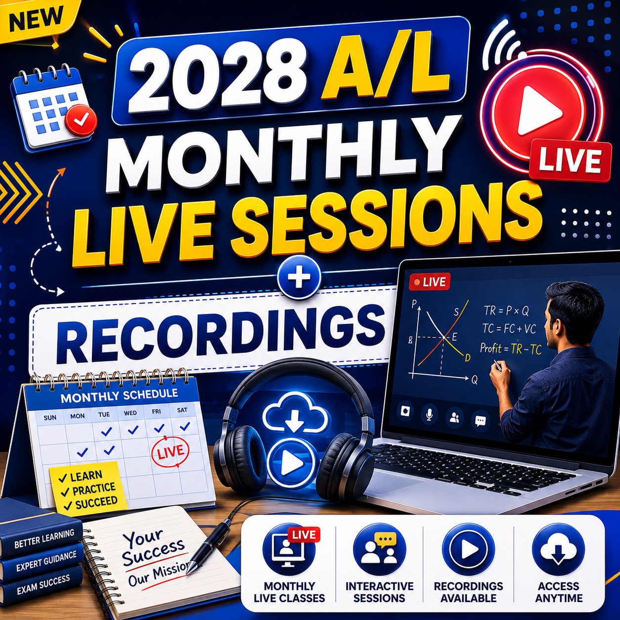2028 A/L ENROLL FOR MONTHLY LIVE SESSIONS + RECORDINGS